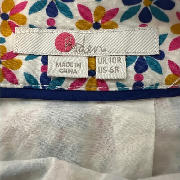 Boden Francesca A-Line Skirt Plumeria Print Lined Mini Skirt Cotton Sz 6 Pockets - Picture 11 of 14